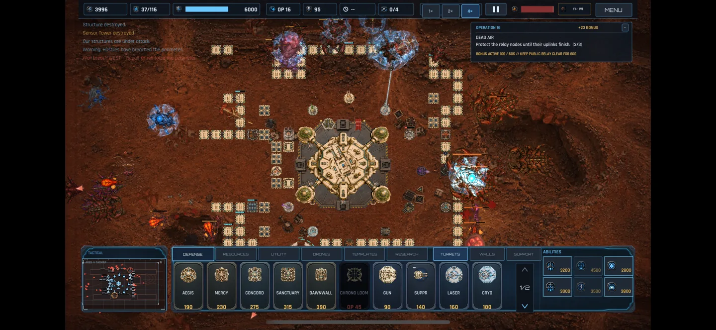 Ares Outpost gameplay: a Martian fortress under attack